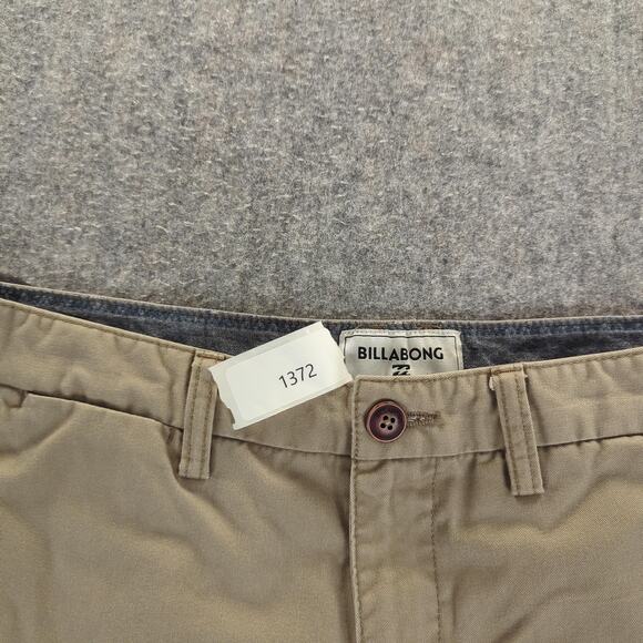 Billabong Pants Mens 33 Tan Classic Chino Straight Fit Casual Polyester Blend - Picture 10 of 10